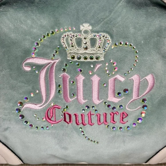 NWT Juicy Couture Dreamy Juicy Tote handbag daydreamer purse w wallet sage/white - Picture 3 of 15